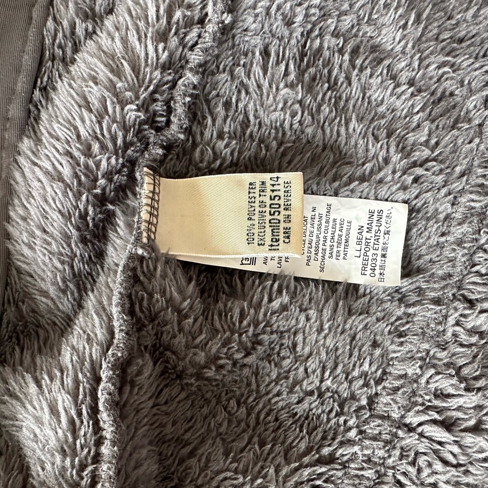 L.L. Bean Charcoal Fleece Vest with deep lavender trim - Picture 3 of 5